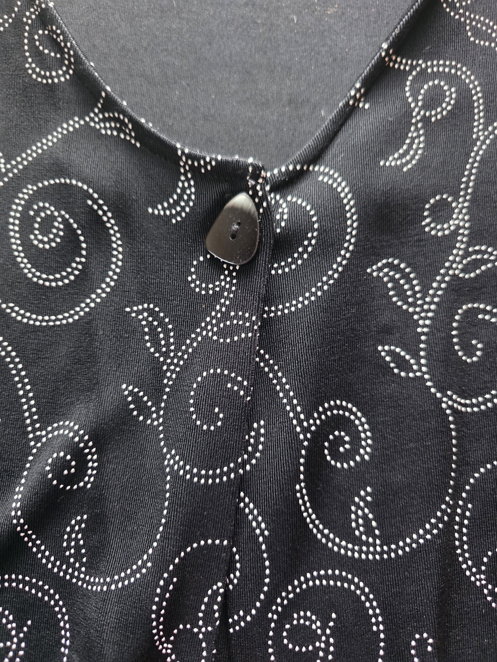 TravelSmith Black Silver Swirl Dotted Knit Cardigan Jacket Womens XL USA Made - Picture 6 of 13